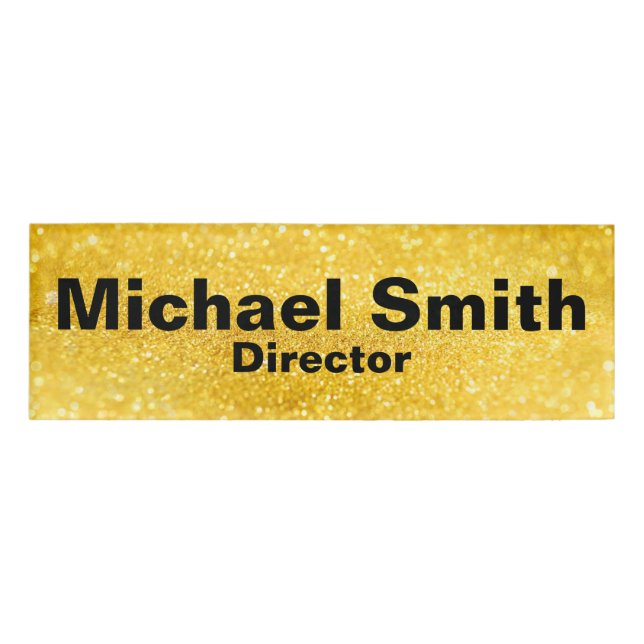 PURE GOLD SPARKLES Pattern + your name / photo Tag (Front)