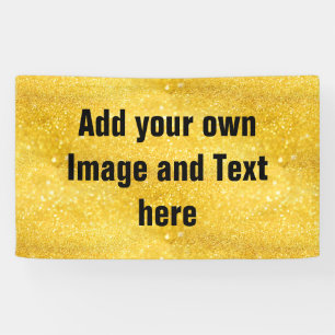 PURE GOLD Sparkles Pattern + your text / photo Banner