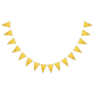 PURE GOLD Sparkles Pattern + your text / photo Bunting Flags