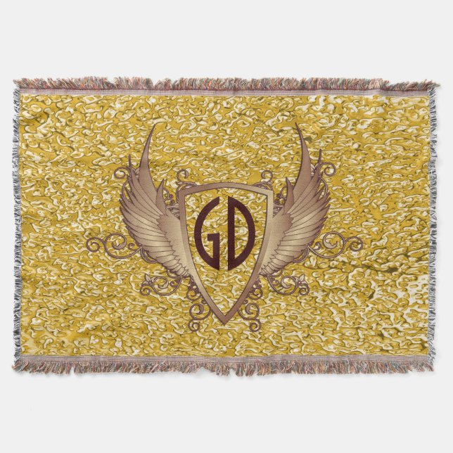 PURE GOLD Splatter Pattern + your ideas Throw Blanket (Front)
