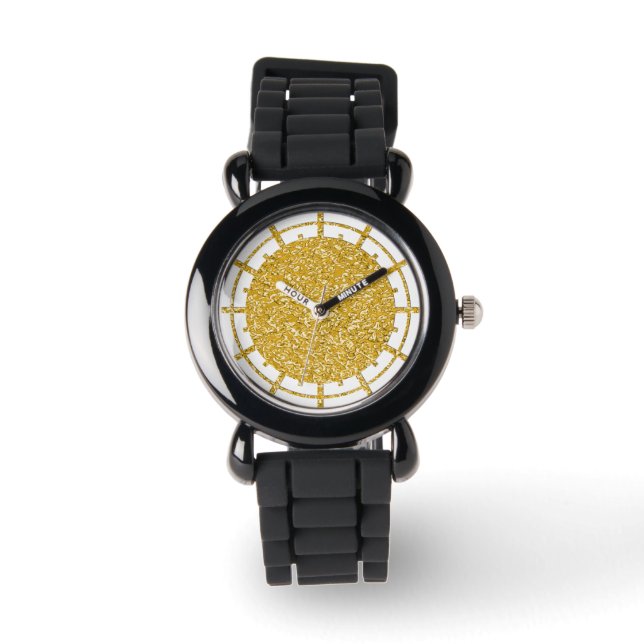 PURE GOLD Splatter Pattern + your image Watch (Front)