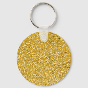PURE GOLD Splatter Pattern + your text Keychain