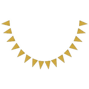 PURE GOLD Splatter Pattern + your text / photo Bunting Flags