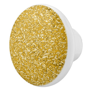 PURE GOLD Splatter Pattern + your text / photo Ceramic Knob