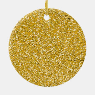 PURE GOLD Splatter Pattern + your text / photo Ceramic Ornament