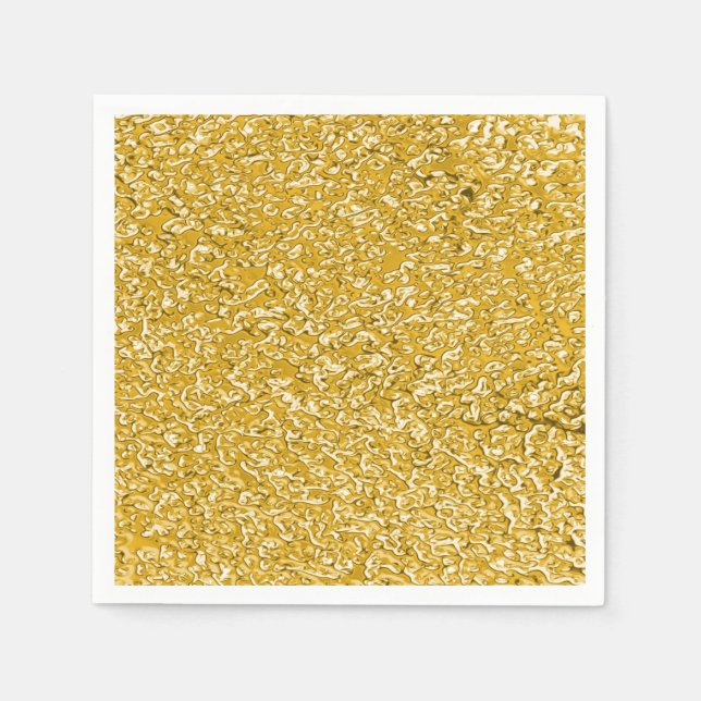PURE GOLD Splatter Pattern + your text / photo Napkin (Front)