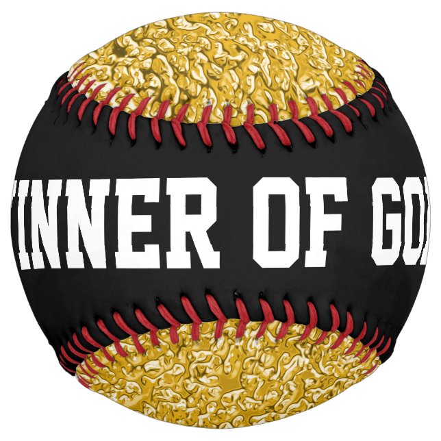 PURE GOLD Splatter Pattern + your text / photo Softball (Front)