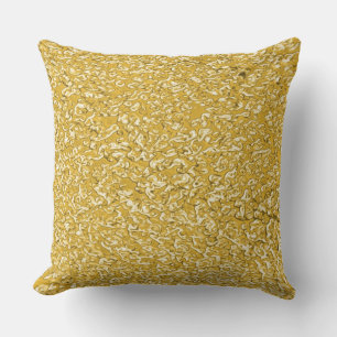 PURE GOLD Splatter Pattern + your text / photo Throw Pillow