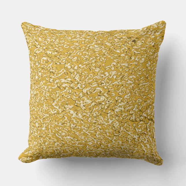 PURE GOLD Splatter Pattern + your text / photo Throw Pillow (Front)