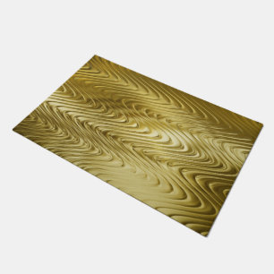 PURE GOLD waves Pattern + your text / photo Doormat