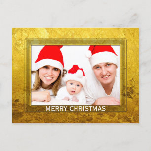 Pure Golden Photo Frame I + your photo & text Holiday Postcard