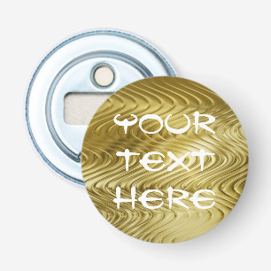 PURE GOLDEN WAVES Pattern + your text Bottle Opener