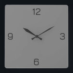 Pure Grey 808080 Colour - Option to Add Name Square Wall Clock<br><div class="desc">Add a name, initials or some text, or keep the colour alone. Colour coordinates with other items in the store based on the name and the HEX code (six-digit hex triplet) shown. Use this code to mix, match and customize any other item to go with this, or to add to...</div>