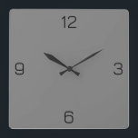 Pure Grey 808080 Colour - Option to Add Name Square Wall Clock<br><div class="desc">Add a name, initials or some text, or keep the colour alone. Colour coordinates with other items in the store based on the name and the HEX code (six-digit hex triplet) shown. Use this code to mix, match and customize any other item to go with this, or to add to...</div>