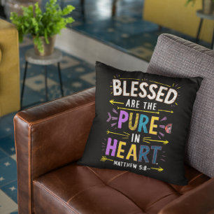 Pure Heart Blessings Throw Pillow