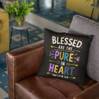 Pure Heart Blessings Throw Pillow