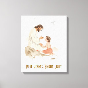 Pure Hearts Bright Light Canvas Print