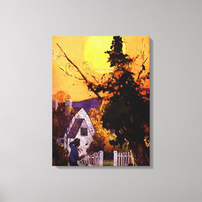 "PURE IMAGINATION" COLLECTION VINTAGE LEAFY WITCH CANVAS PRINT (Front)