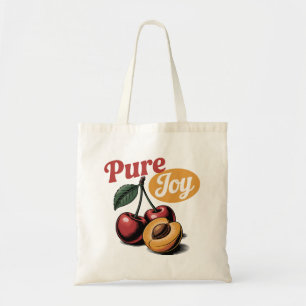 Pure Joy Cherries Apricot Retro Christian Tee Tote Bag