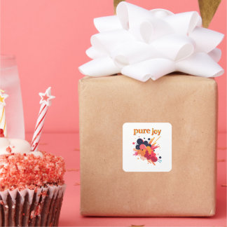 "Pure Joy, pure you.” Positive Vibes Street Wear  Square Sticker