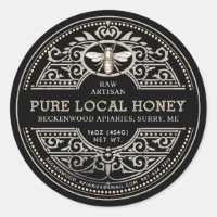 Pure Local Honey Ornate Product Label