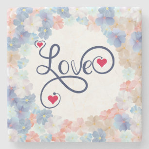 Pure love as a Flower Stone Coaster