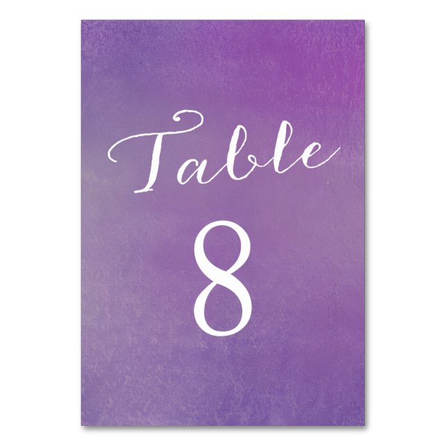 Pure Love Table Number Cards / Violet (Front)