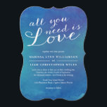 Pure Love Watercolor Wedding  / Ocean Blue Invitation<br><div class="desc">Stylish,  modern,  elegant - perfect!</div>
