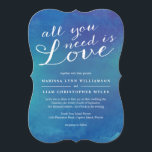 Pure Love Watercolor Wedding  / Ocean Blue Invitation<br><div class="desc">Stylish,  modern,  elegant - perfect!</div>
