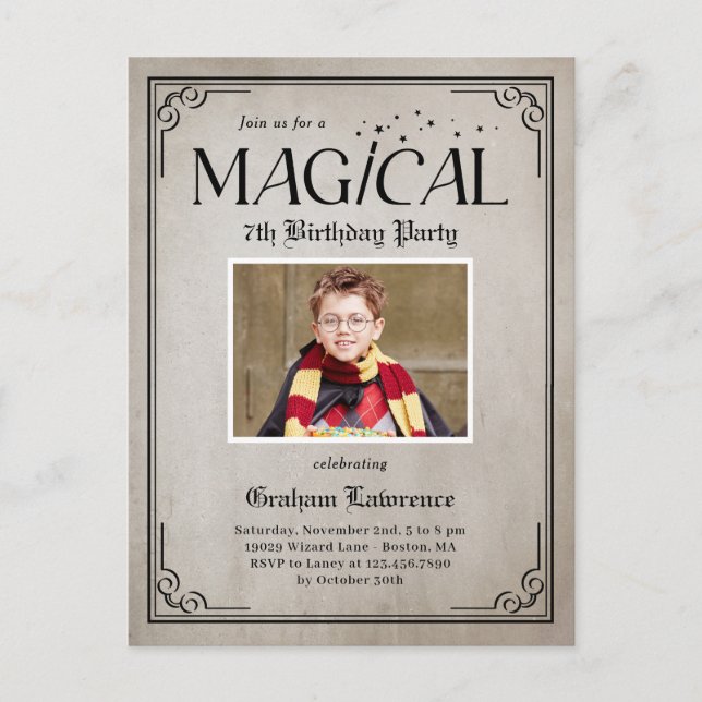 Pure Magie Anniversaire Halloween Invitation Carte (Devant)