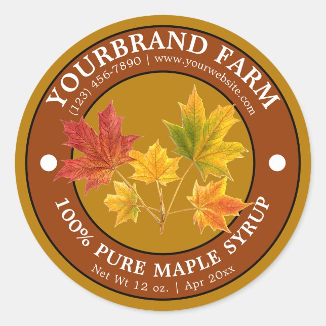 Pure Maple Syrup Label Template (Front)
