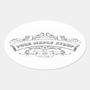 Pure Maple Syrup Old Fashioned Scroll Label