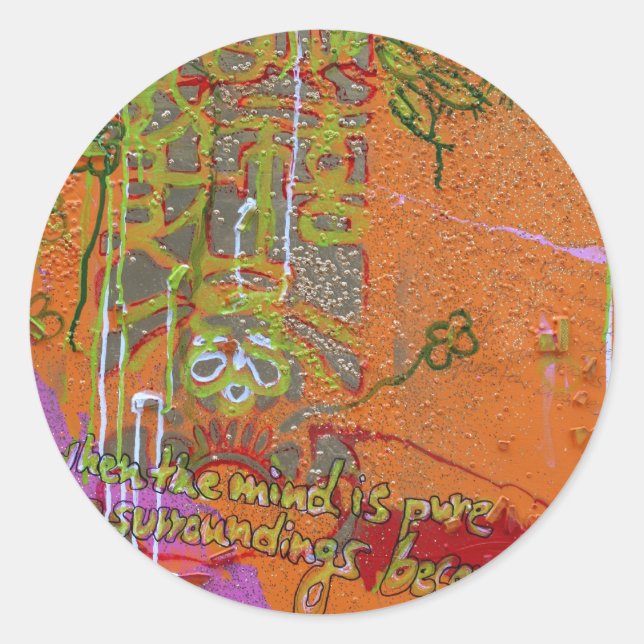 "Pure Mind" Classic Round Sticker (Front)