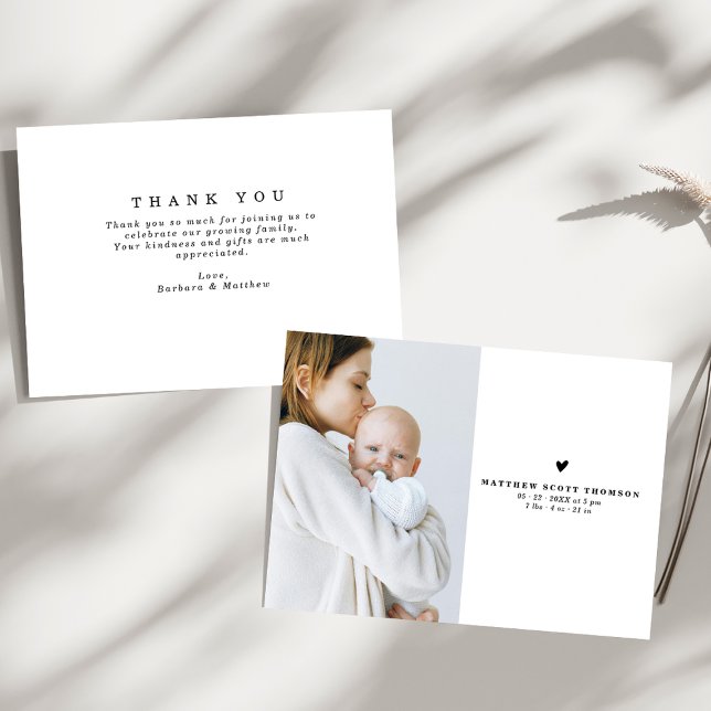 Pure Minimalist Photo Baby Shower Thank You (Creator Uploaded)