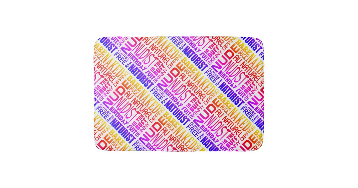 Pure Nudism, Hot Print, Naturist/Nudist Bath Mat | Zazzle.ca