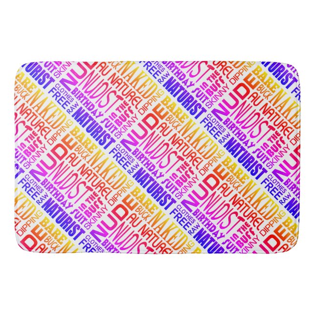 Pure Nudism, Hot Print, Naturist/Nudist Bath Mat | Zazzle