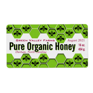 Pure Organic Honey Jar Personalized