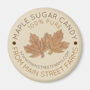 Pure Organic Maple Sugar Syrup Candy Leaf Leaves Magnet