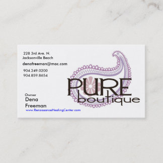 Pure Paisley Logo, Dena Freeman, 228 3rd Ave. N... Business Card