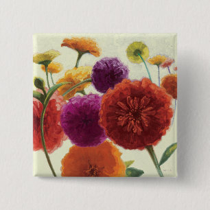 Pure Palette Zinnias 2 Inch Square Button