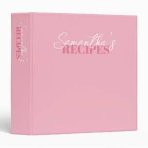 Pure Pink Elegant Minimalist Recipes Binder
