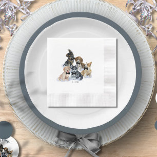 Pure Puppy Black Tie Elegant Cute Baby Shower Napkin