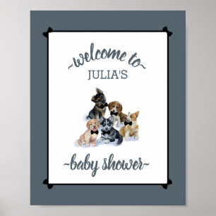 Pure Puppy Elegant Baby Shower Welcome Sign