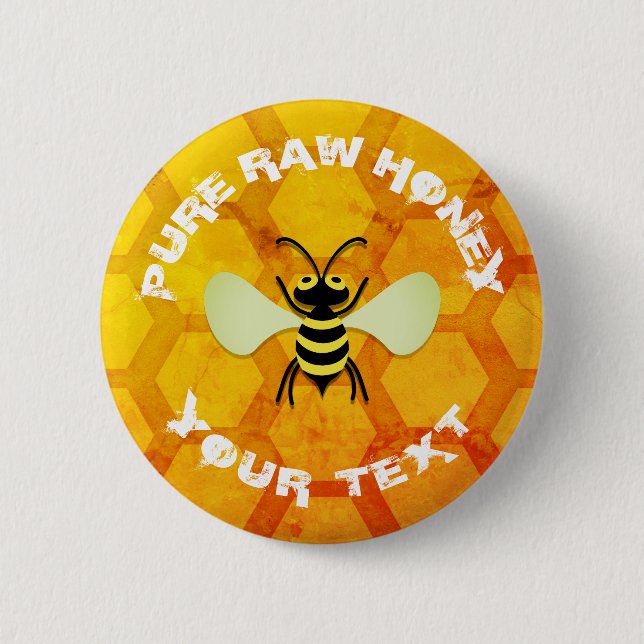 Pure Raw Honey 2 Inch Round Button (Front)