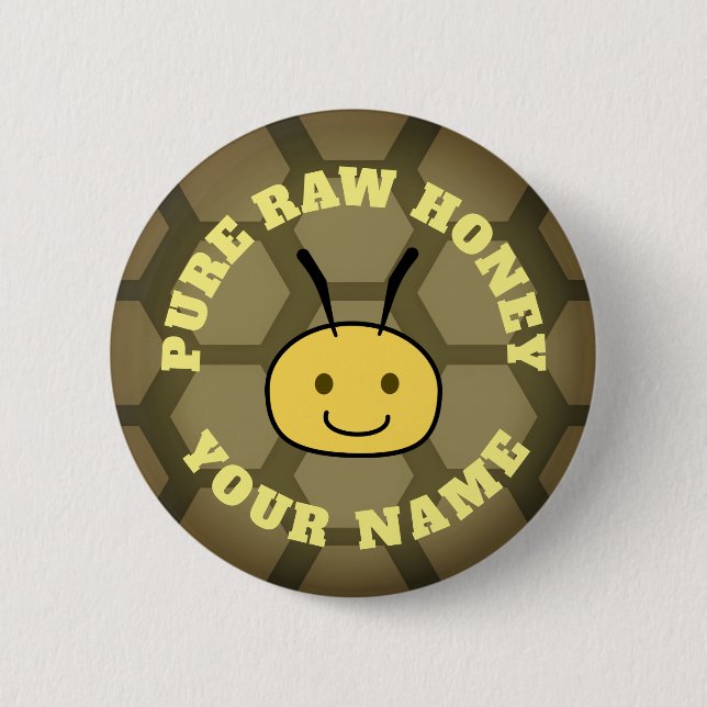 Pure Raw Honey 2 Inch Round Button (Front)