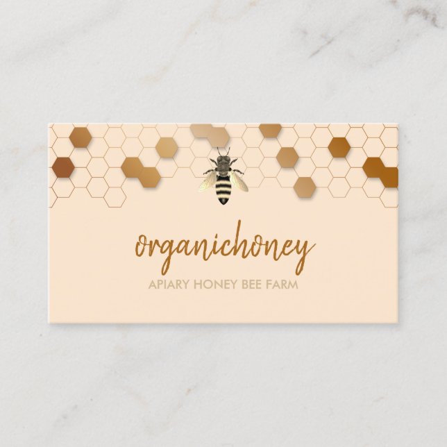 Pure Raw Honey Bee Apiarist Comb Business Card (Front)