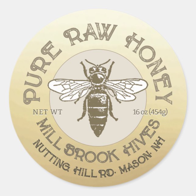 PURE RAW HONEY QUEEN BEE ÉTIQUETTE (Devant)