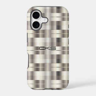 Pure Silver Stripes   Monogrammed