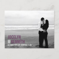 Pure Simplicity Save The Date Postcard - Purple