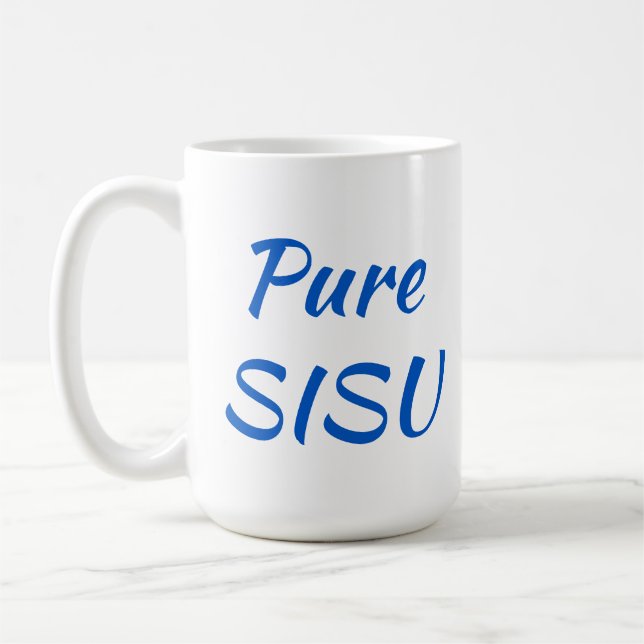 Pure SISU - Mug de café finlandais (15 oz; blanc) (Gauche)